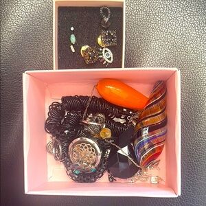 Mixed jewlery box as is - with Earrings and Accessories - for arts and crafts